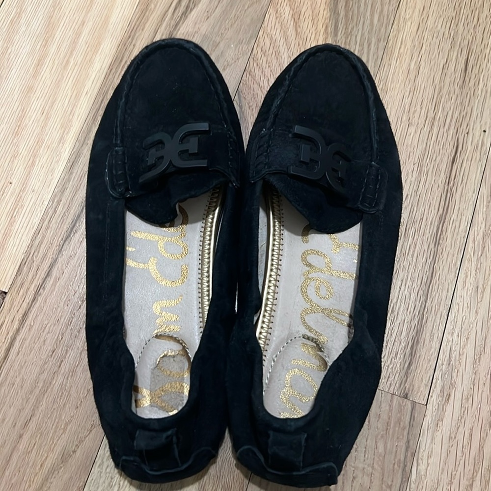Sam Edelman Farrell Suede Logo Driving Moccasin Loafers Navy size 7.5